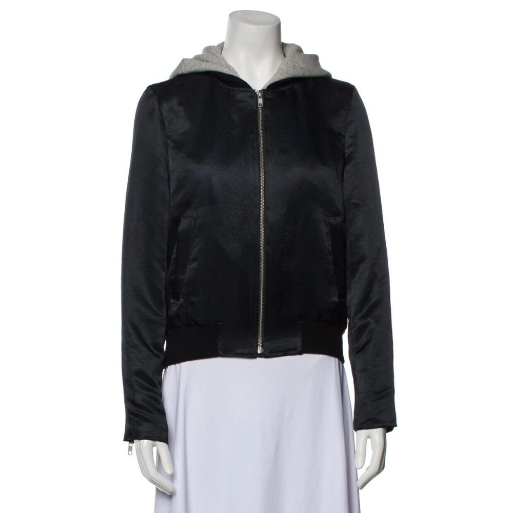 A.L.C. bomber jacket Size S black , faux inside hoodie design